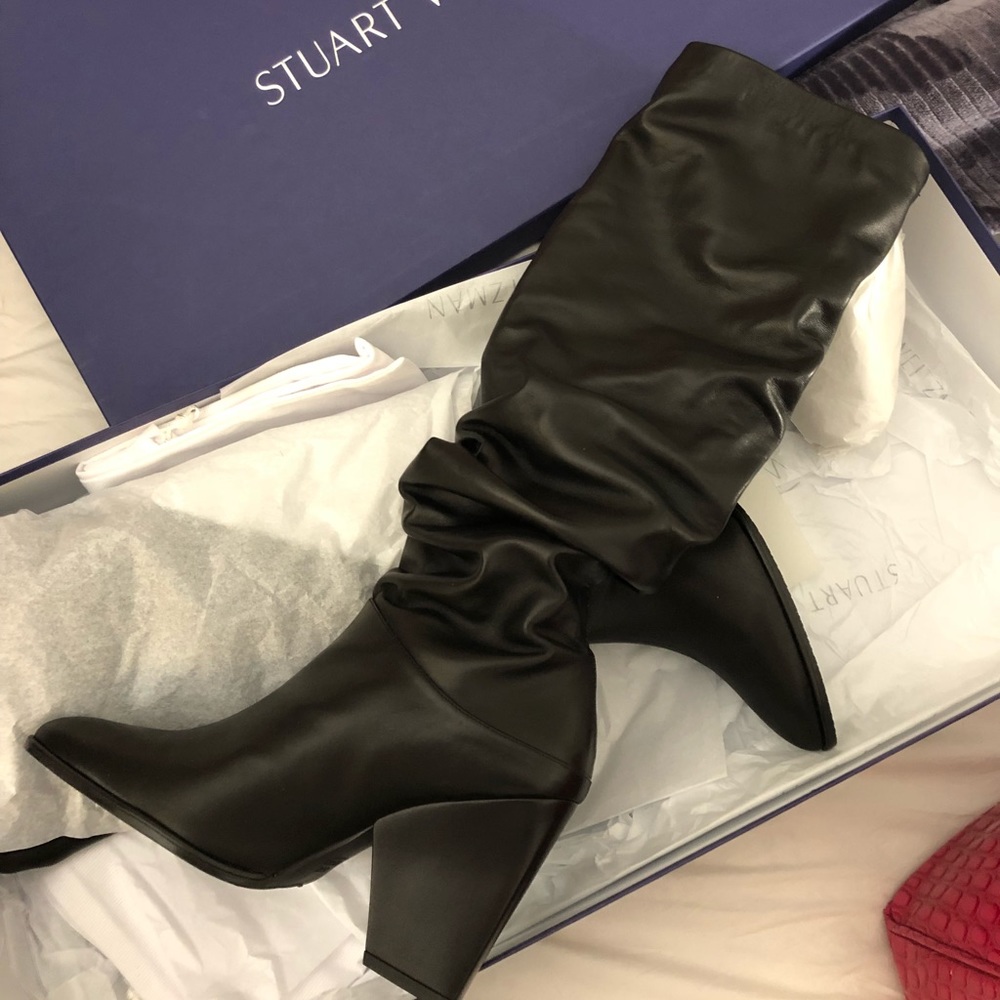 Black Leather Boots. Stuart Weitzman